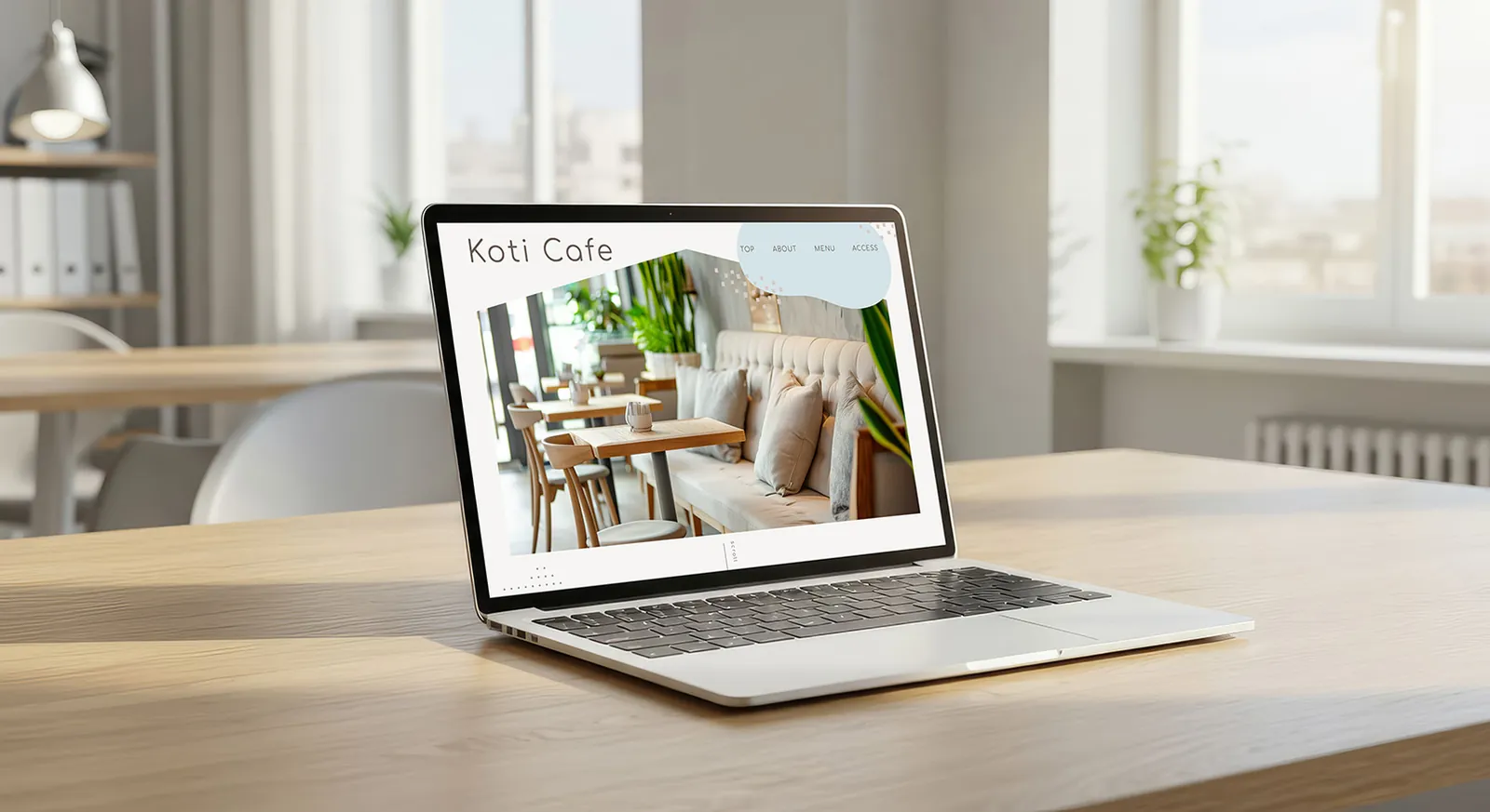 Koti Cafeサイトのモックアップ